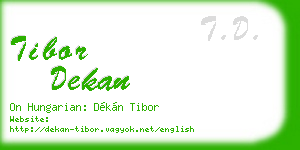 tibor dekan business card